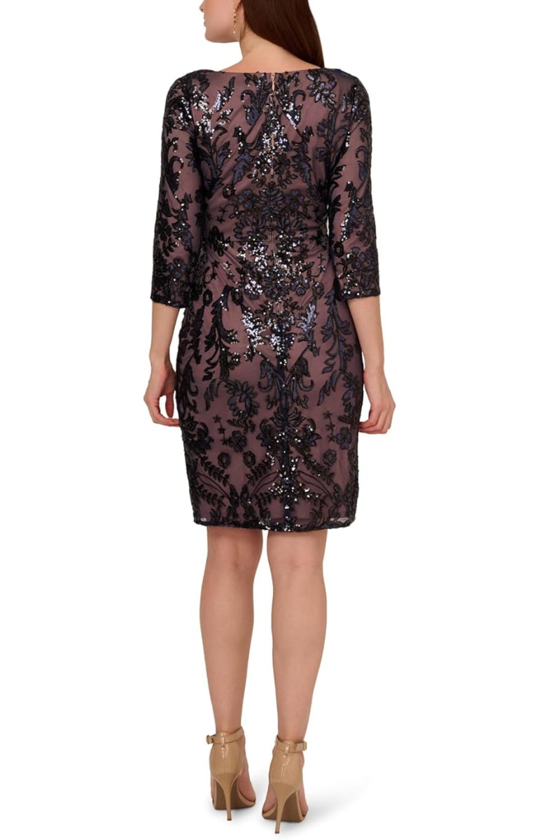 Cocktail Dresses Fitted Short Cocktail Dress Navy Rose Gold