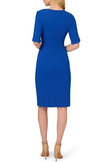 Cocktail Dresses Short Fitted Slit Cocktail Dress Violet Cobalt