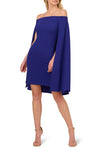 Cocktail Dresses Plus Size Short Cape Cocktail Dress Dark Blue Violet