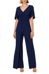 Jumpsuit Long Formal Mother of the Bride Jumpsuit Navy Sateen
