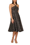 Cocktail Dresses A Line Polka Dot Midi Cocktail Dress Black Ivory