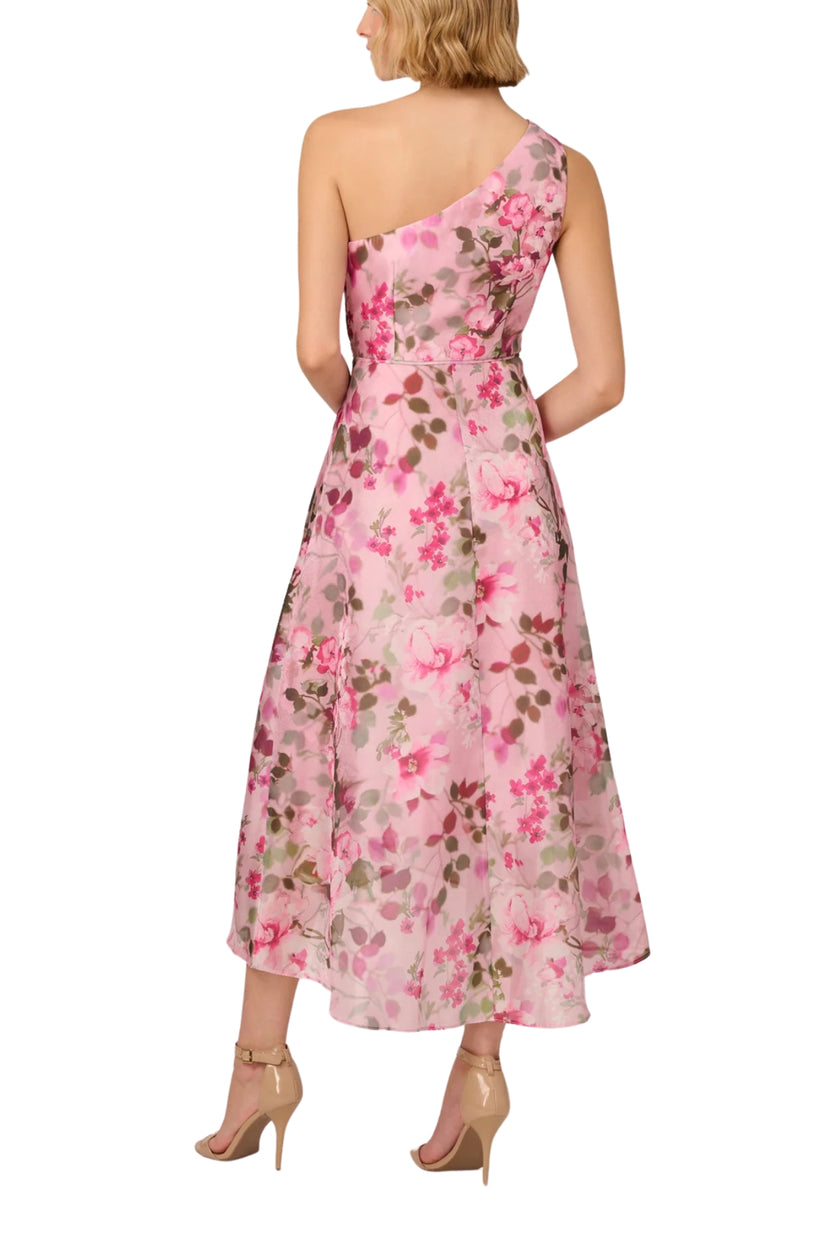 Cocktail Dresses Ruffle Floral Print High Low Cocktail Dress Pink Multi
