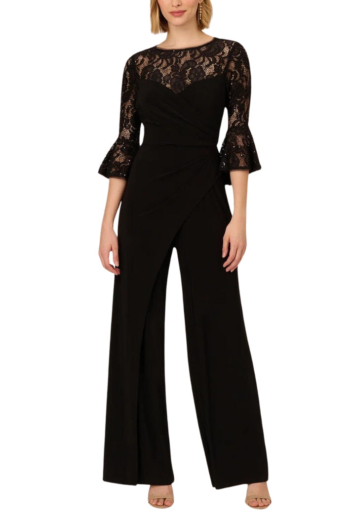 Jumpsuit Ruffle Long Formal Lace Jumpsuit Black