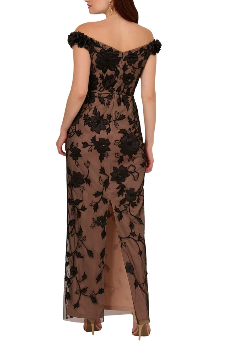 Formal Dresses Long Fitted Beaded Sequin Formal Dress Black Rose Gold