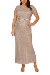 Plus Size Dresses Long Formal Sequin Plus Size Dress Silver Nude