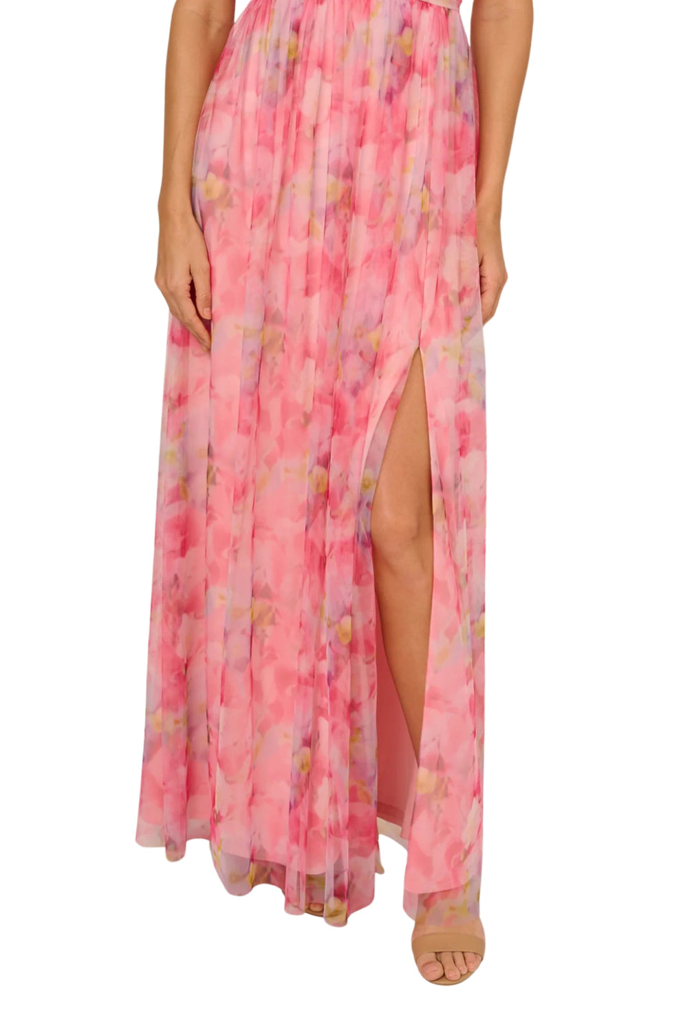 Prom Dresses Long Formal A Line Floral Printed Prom Dress Pink Multi