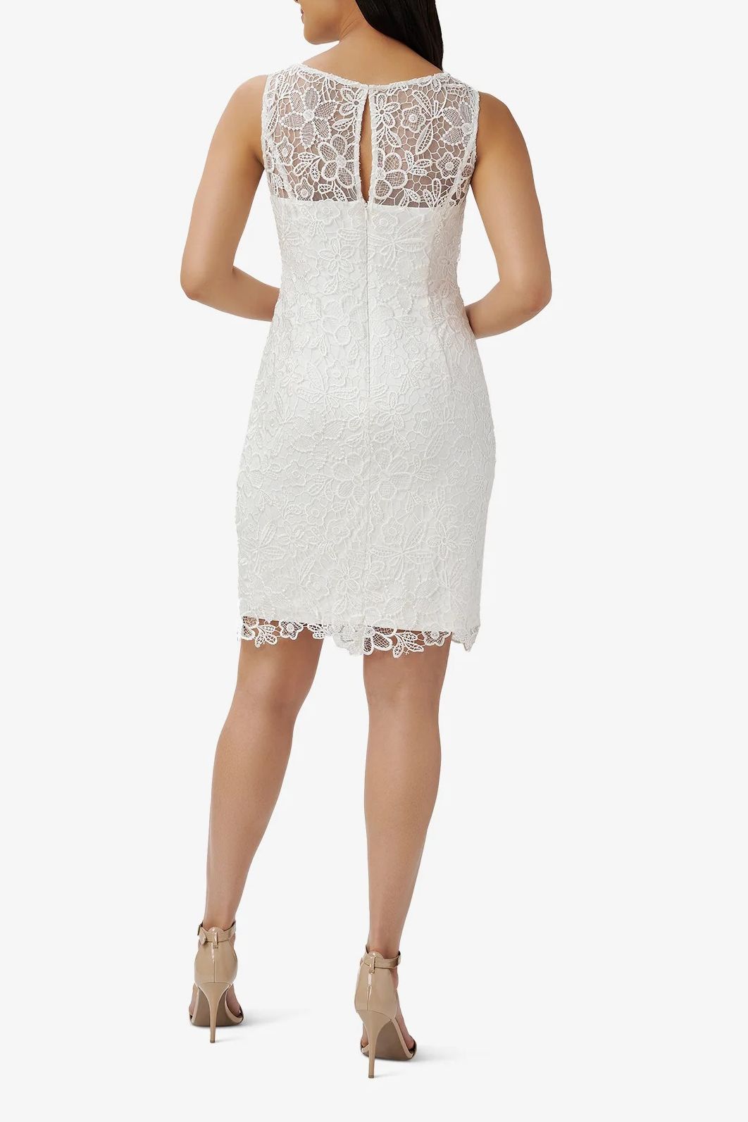 Cocktail Dresses Short Sleeveless Lace Cocktail Dress IVORY