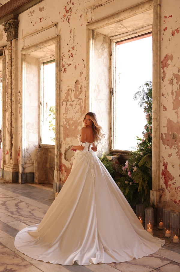 Wedding Dresses Long Bridal Gown Overskirt Wedding Dress Ivory/Ivory