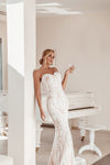 Wedding Dresses Long Fitted Sequin Lace Wedding Dress  White/Nude