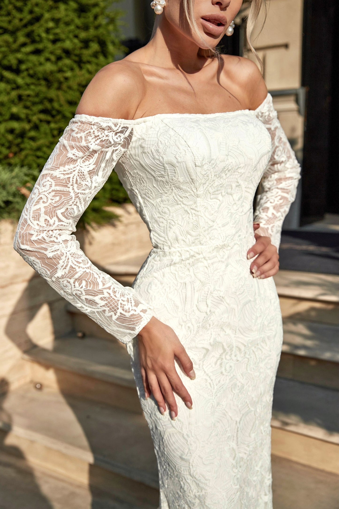 Wedding Dresses Long Lace Wedding Dress White/White
