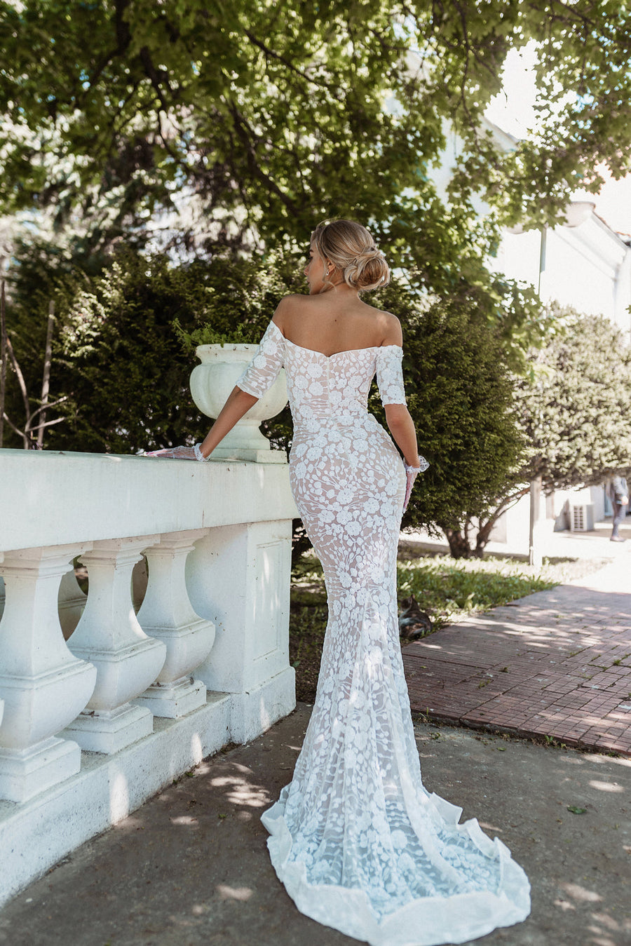 Wedding Dresses Beaded Long Lace Wedding Dress White/Ivory