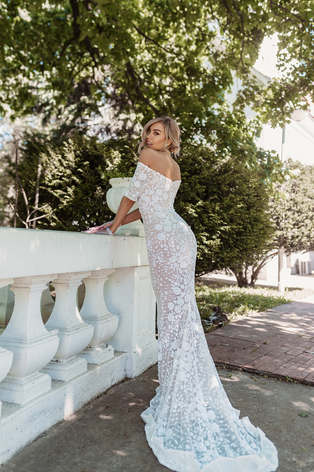 Wedding Dresses Beaded Long Lace Wedding Dress White/Ivory