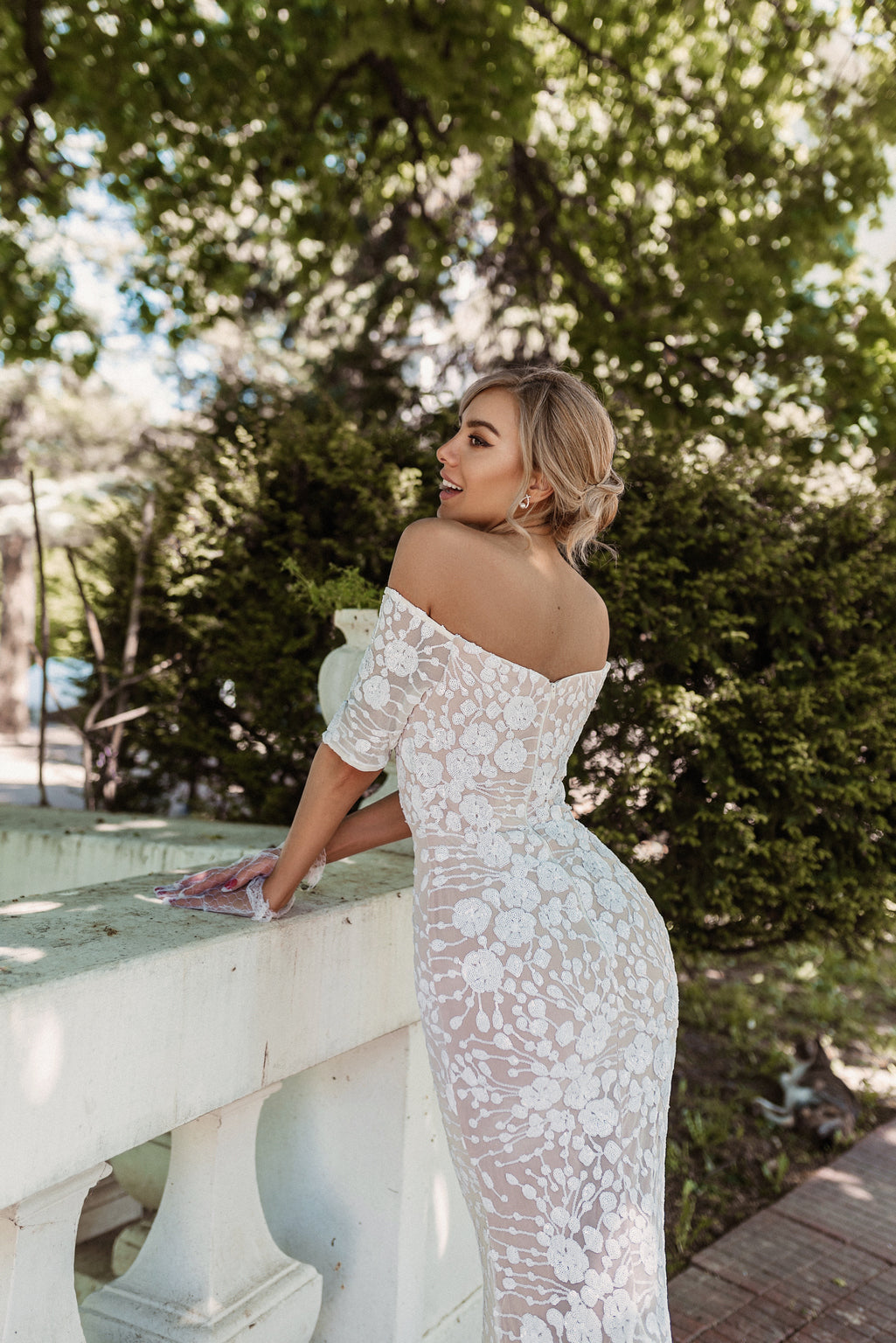 Wedding Dresses Beaded Long Lace Wedding Dress White/Ivory