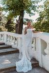 Wedding Dresses Fitted Long Sequin Wedding Dress White/Ivory