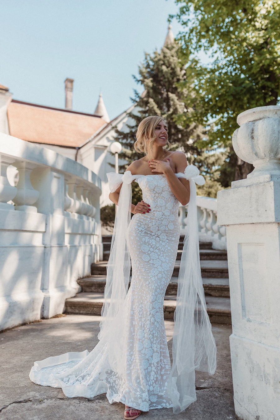 Wedding Dresses Fitted Long Sequin Wedding Dress White/Ivory