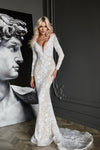 Wedding Dresses Long Floral Sequin Mermaid Wedding Dress White/Ivory