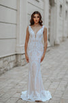 Wedding Dresses Fitted Long Lace Wedding Dress White/Ivory