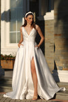 Wedding Dresses A Line Long Wedding Dress Off White