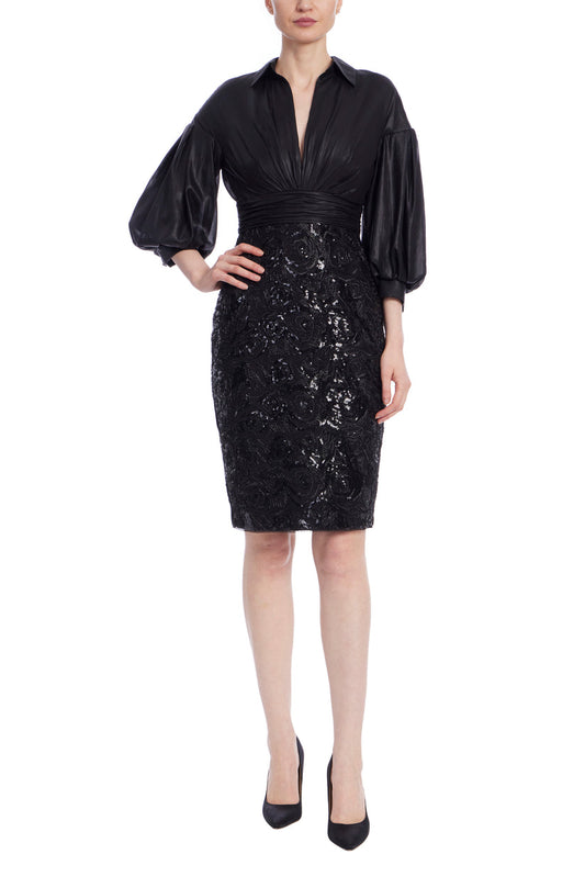 Cocktail Dresses Fitted Short Sequin Cocktail Dress Black