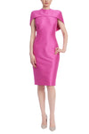 Cocktail Dresses Fitted Short Cape Cocktail Dress Pink