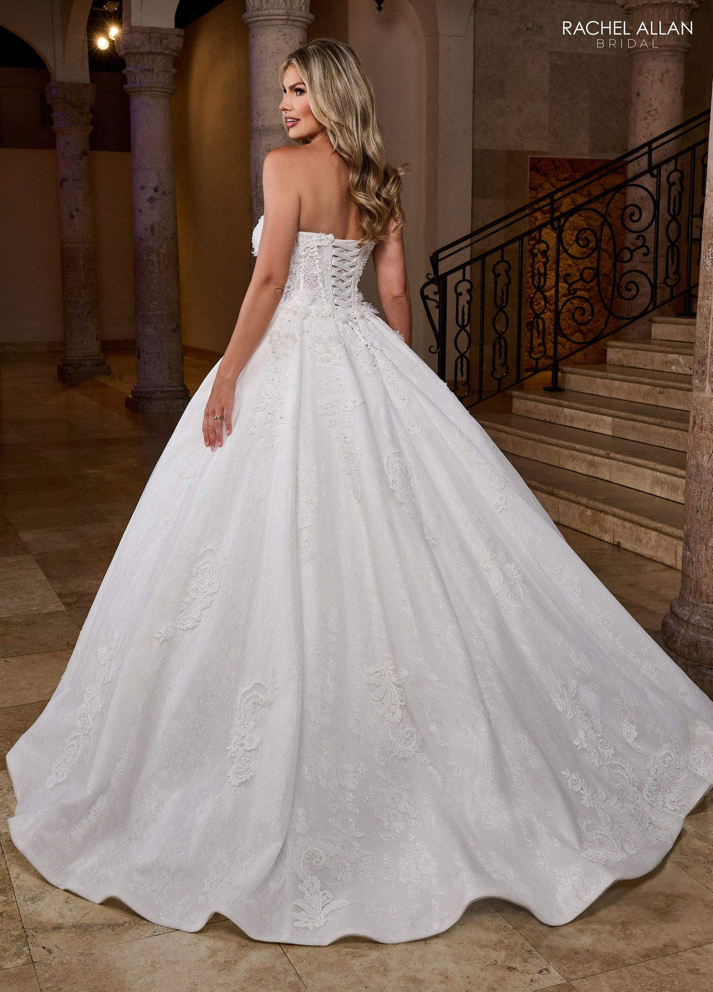 Wedding Dresses Long Ball Gown Bridal Beaded Lace Wedding Dress Ivory