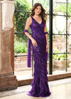Formal Dresses Beaded Long Fitted Ruffle Formal Dress Eggplant