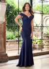 Formal Dresses Fitted Long Layered Mermaid Formal Dress Navy