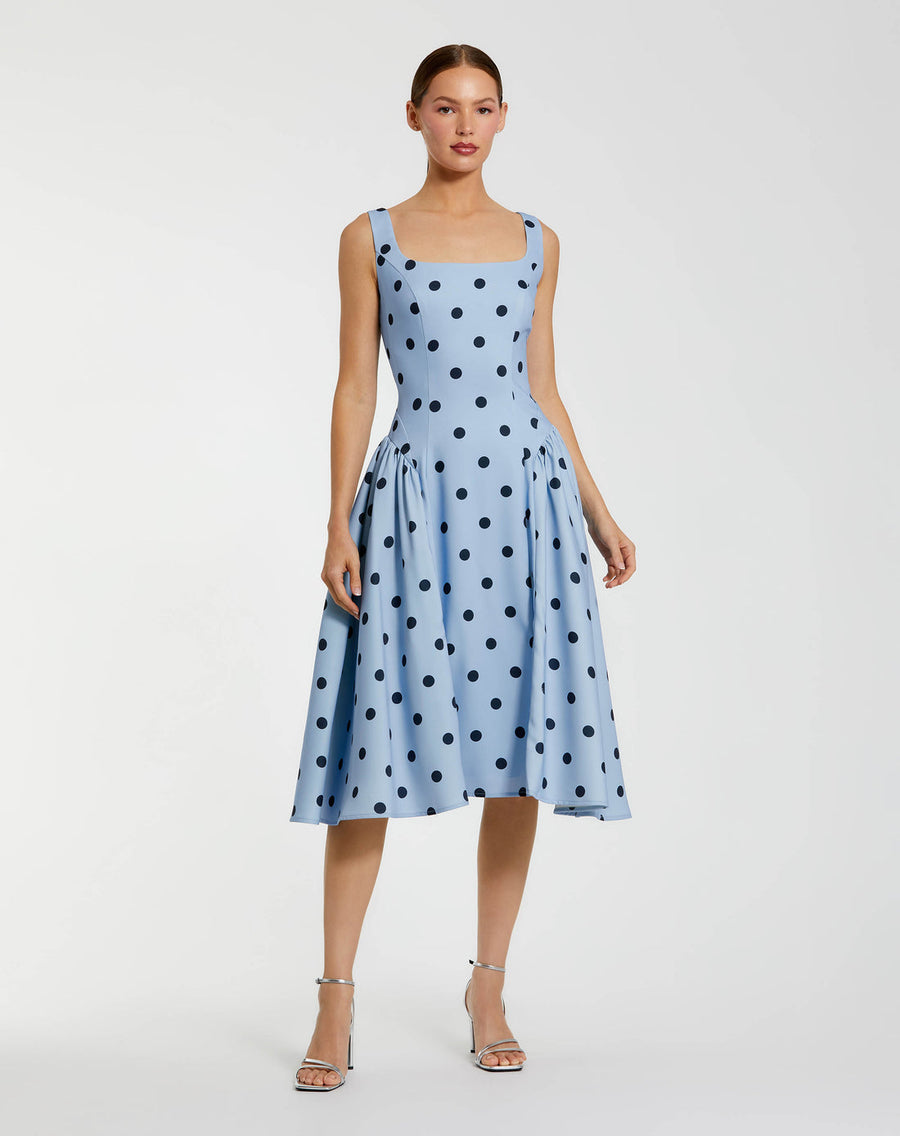 Cocktail Dresses A Line Printed Midi Cocktail Dress Sky Multi