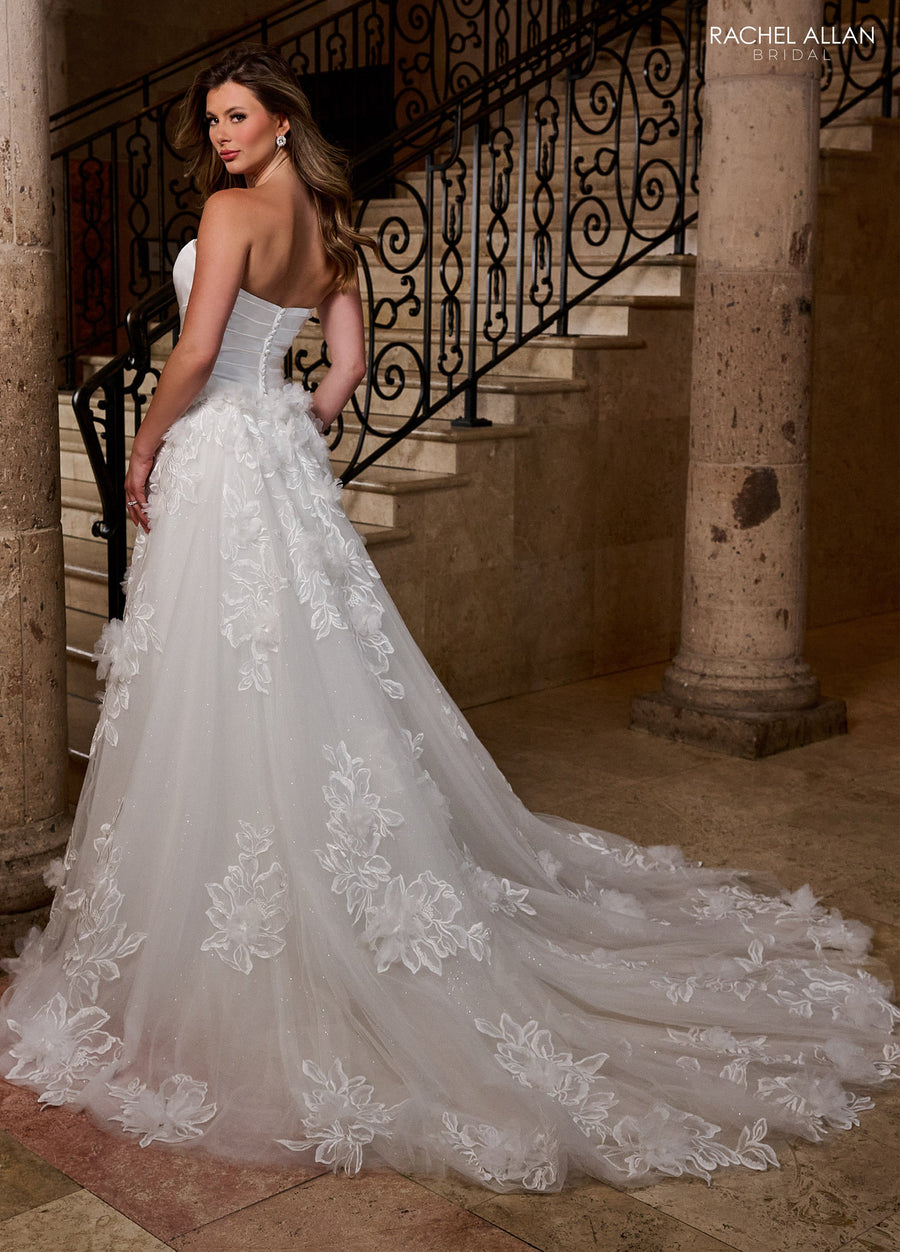 Wedding Dresses Long Glitter Detachable Train Wedding Dress Ivory