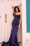 Prom Dresses Long Prom Fitted Trail Dress Navy Blue