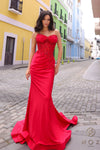 Prom Dresses Long Prom Fitted Trail Dress Red