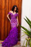 Prom Dresses Long Mermaid Prom Gown Purple Nude