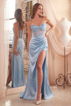 Prom Dresses Beaded Corset Formal Prom Dress Paris Blue