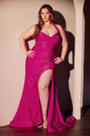 Plus Size Dresses Plus Size Long Formal Fitted Prom Dress Magenta