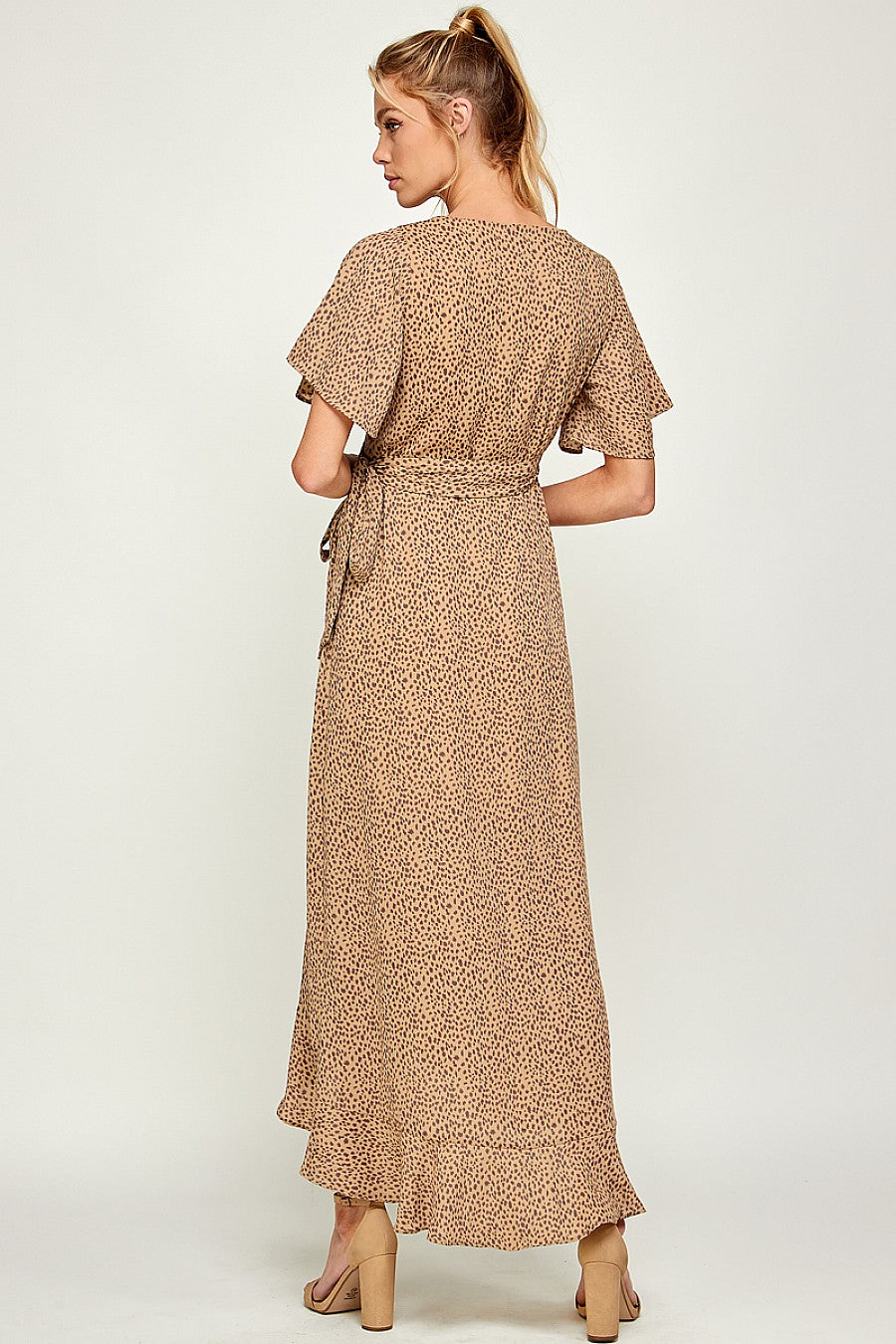 Formal Dresses Long Animal Print Maxi Dress Camel