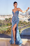 Prom Dresses Long Formal Fitted Sequin Prom Dress Azure