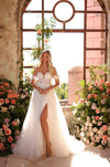 Wedding Dress A Line Long Corset Sequin Wedding Dress Ivory/Ivory