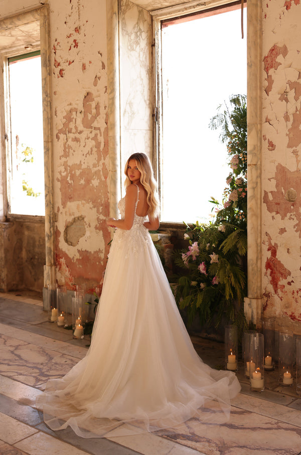 Wedding Dresses A Line Long Corset Wedding Dress Ivory/Ivory