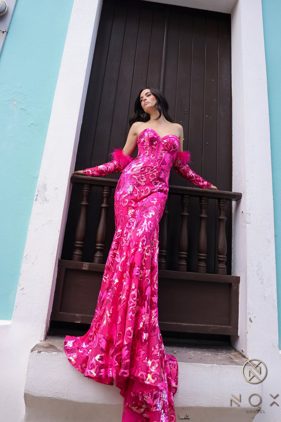 Prom Dresses Embellished Long Prom Mermaid Gown Fuchsia