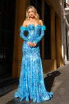 Prom Dresses Embellished Long Prom Mermaid Gown Turquoise