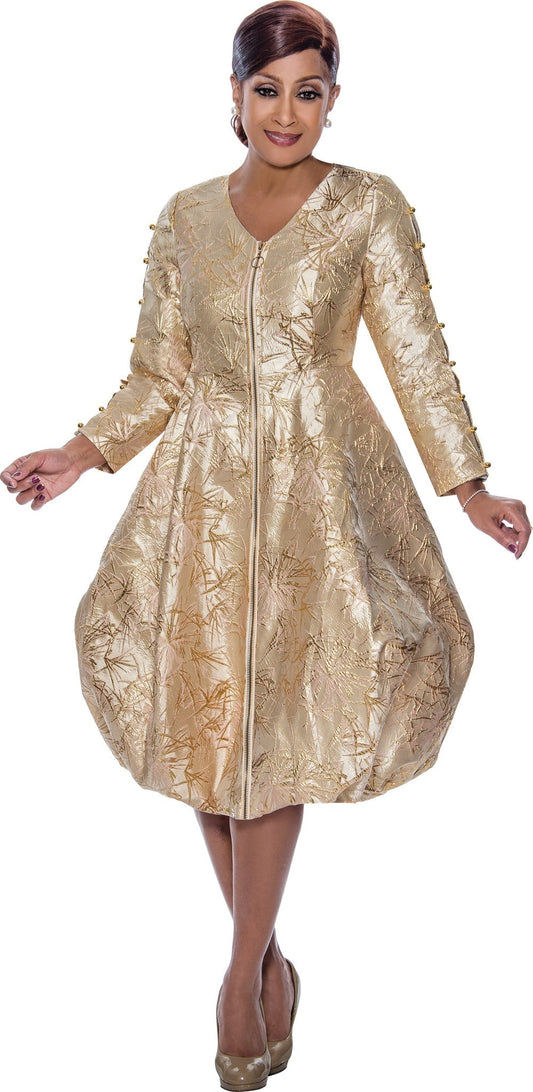 Plus Size Dresses Long Sleeve Cocktail Midi Dress Champagne/Gold