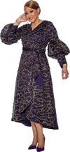 Cocktail Dresses High Long Long Sleeve Formal Dress Purple/Gold