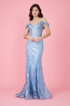 Formal Dresses Off Shoulder Sequin Corset Formal Dress Periwinkle Periwinkle