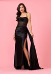 Prom Dresses Long Cowl Corset Formal Prom Dress Black
