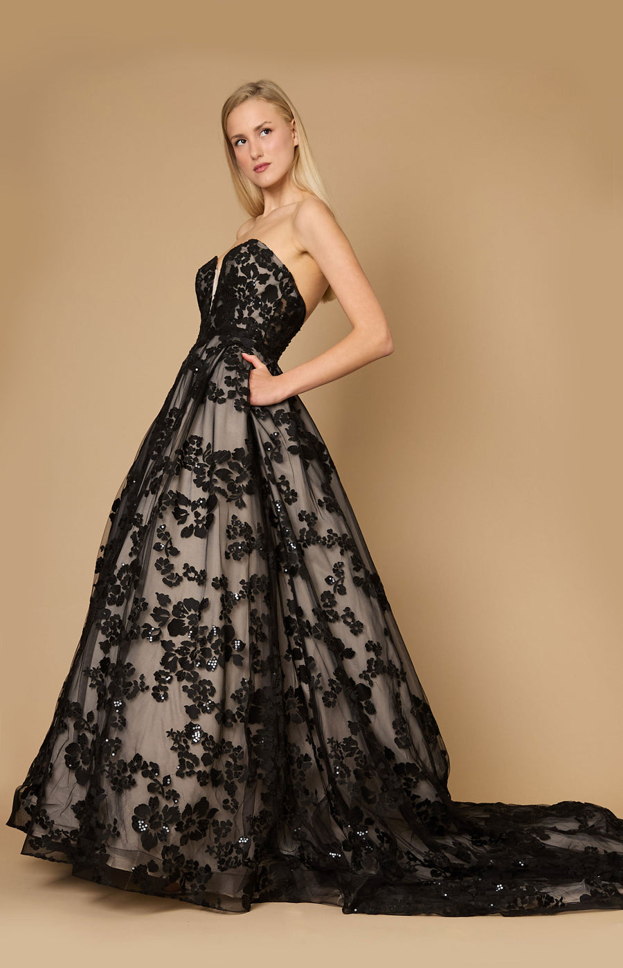 Wedding Dresses Long Lace Black Wedding Dress Black