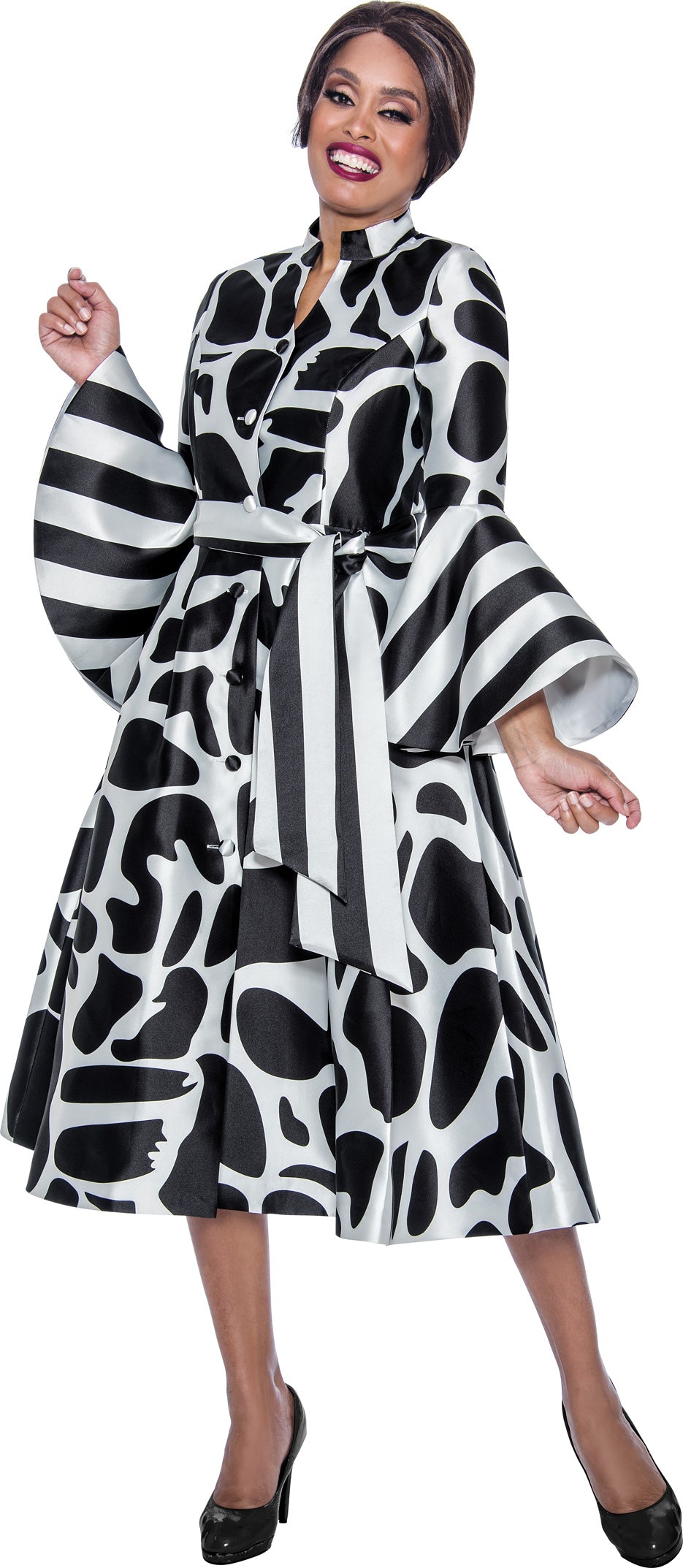 فستان كوكتيل قصير مطبوع عليه صورة والدة العروس من Divine Apparel DN12341
