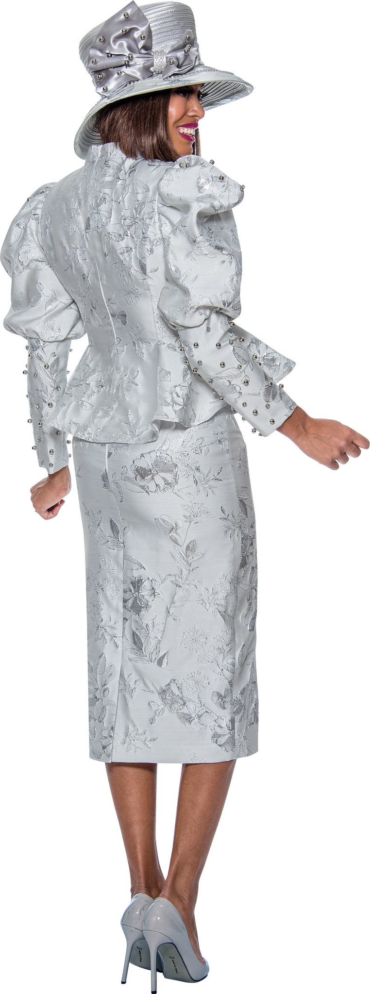 Plus Size Dresses Long Sleeve Skirt Set Short Dress Silver