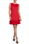 Cocktail Dresses Fitted Short Cocktail Ruffle Dress Coral