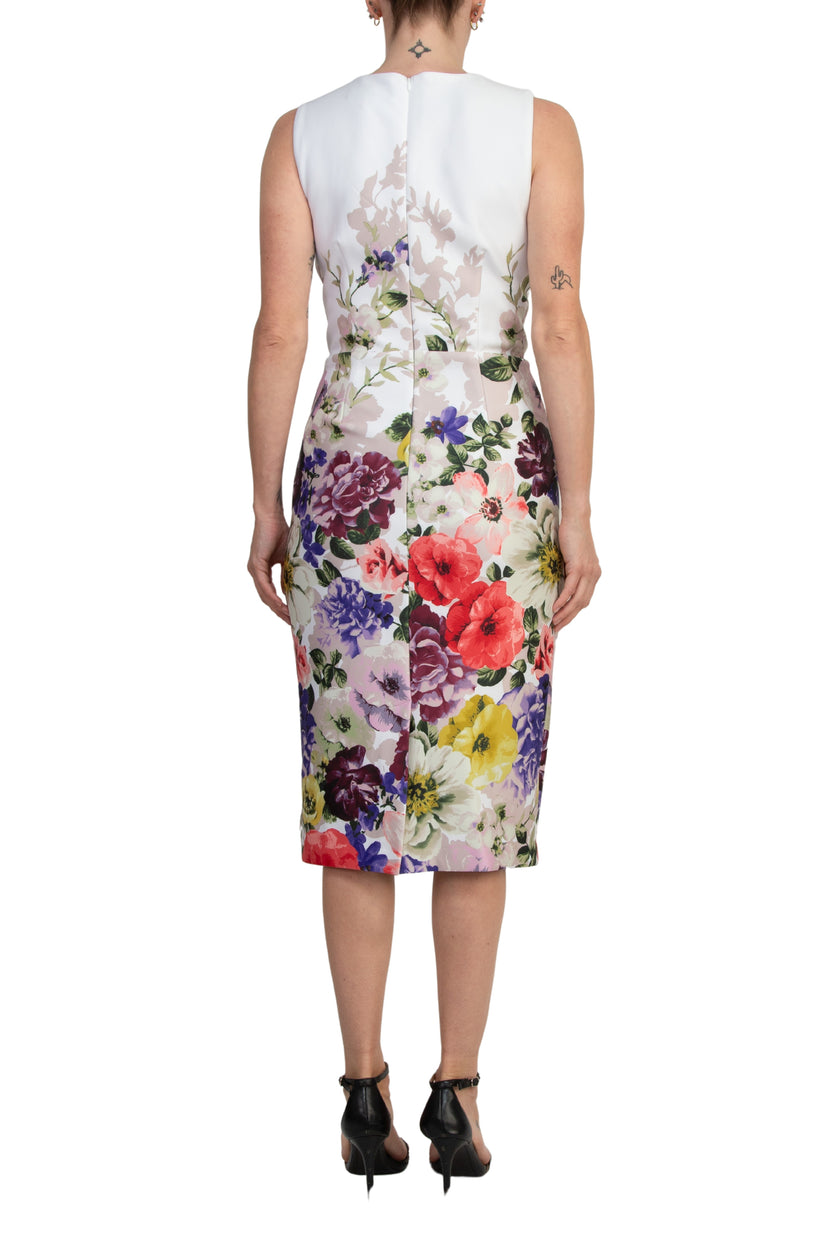 Cocktail Dresses Floral Print Short Cocktail Dress White Multi