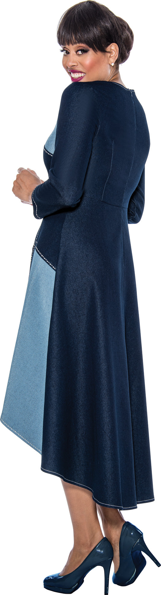 Cocktail Dresses Long Sleeve High Low Dress Blue